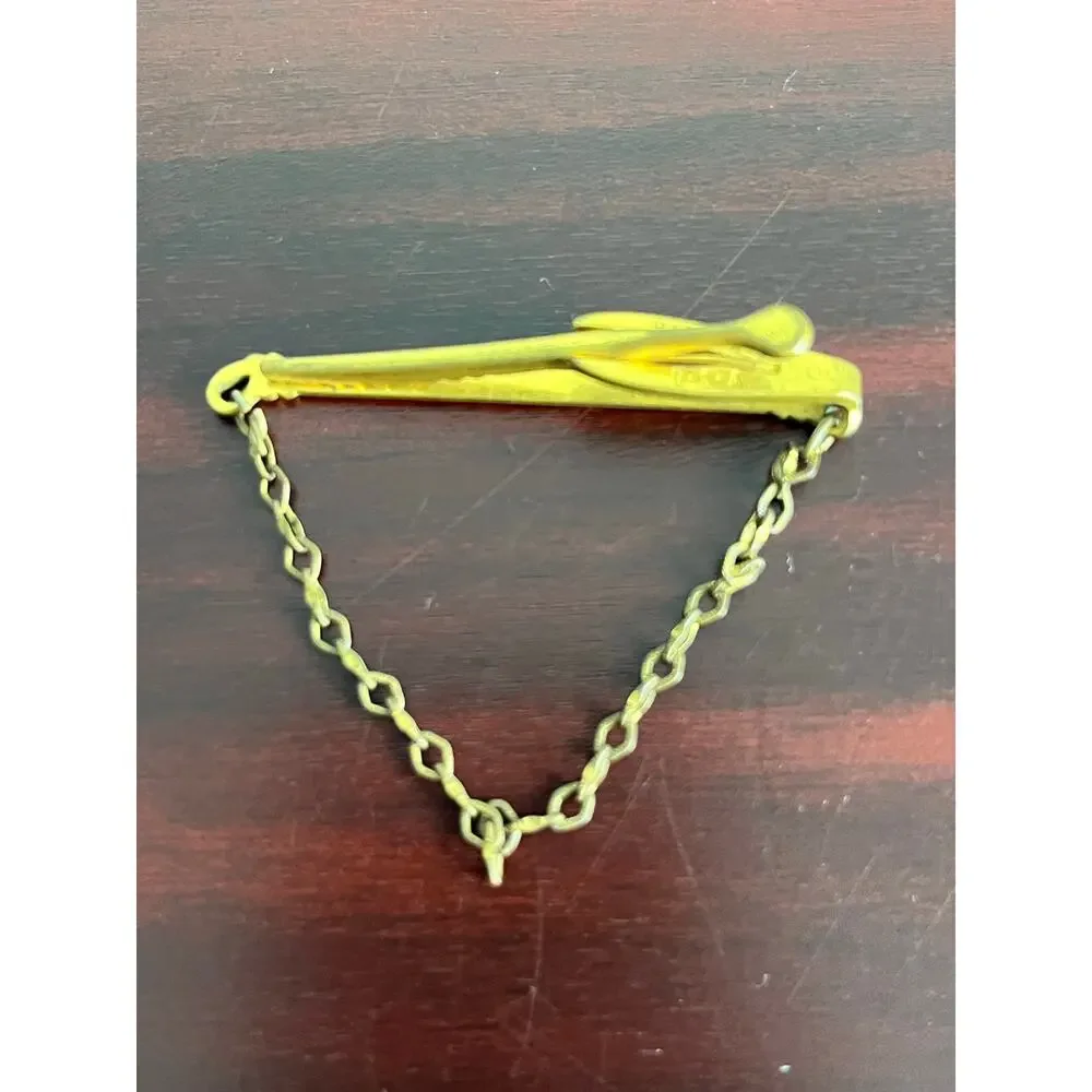 VTG Hickok USA Tie Clip Chain Gold Tone